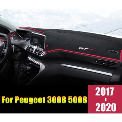 For Peugeot 3008 GT 5008 2017 2018 2019 2020 LHD/RHD Car Dashboard Avoid Light Cover Mats Anti-UV Carpets pads Accessories