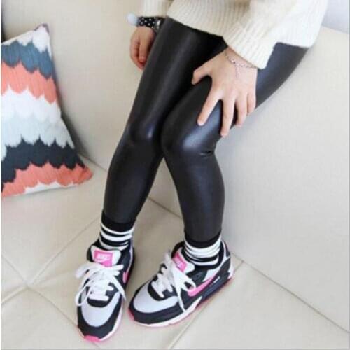 Spring/Autumn skinny kid imitation leather pants girls legging baby pants kids Toddler fashion trouser
