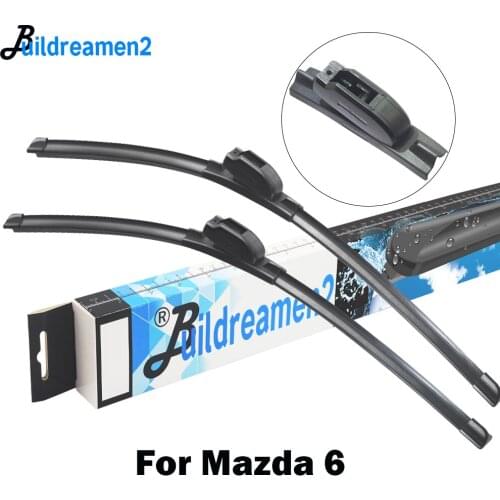 Buildreamen2 Car Frameless Wiper Blade Rubber Windscreen Wiper For Mazda 6 Wagon Sedan Hatchback 2002-2018