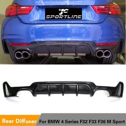 Rear Bumper Lip Diffuser Spoiler for BMW 4 Series F32 F33 F36 M Sport Sedan Gran Coupe Convertible 2014 - 2018 Carbon Fiber