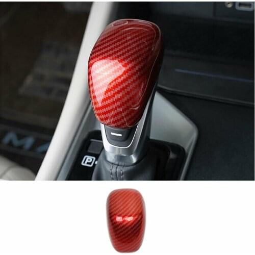 For 2019-2021 Nissan Altima Red Carbon Fiber Console Gear Shift Knob Cover Trim Car modification Auto parts