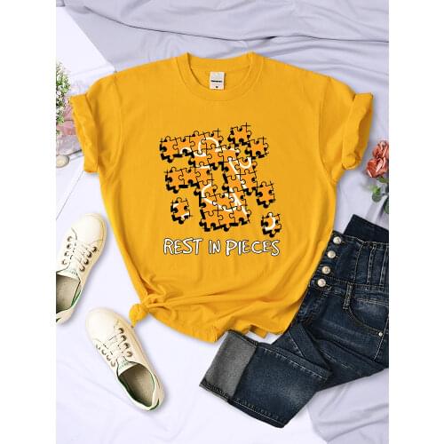 Rest In Pieces Printing Female Tees Shirts Spring Summer Soft Clothing Leisure Style t Shirts Large Size o-Neck Women Tee Shirts