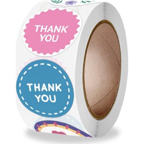 100-500pcs Round Thank You Stickers for Envelope Seal Labels Gift Packaging decor Birthday Party Scrapbooking Stationery Sticker
