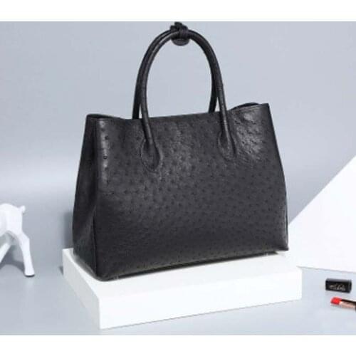 LINSHE Ostrich leather package Female bag The new Inclined shoulder bag Genuine leather Female bag large capacity