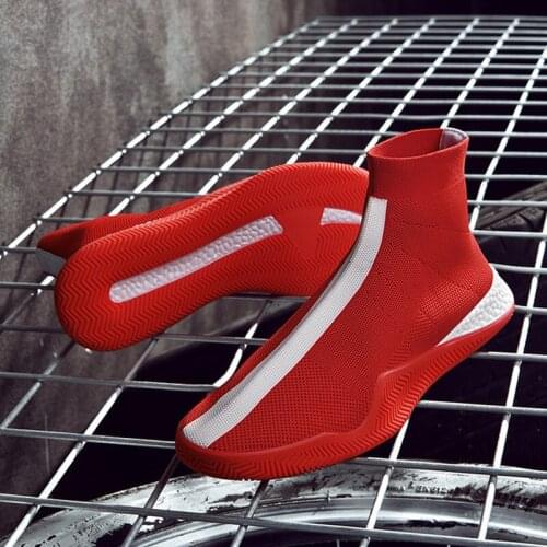 New Mens High-top Socks Shoes Korean Youth Trendy Shoes Mens Casual Single Shoes Men Mens High Top Sneakers