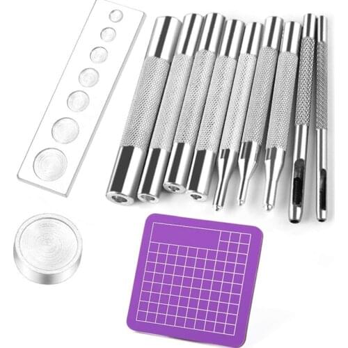 LMDZ 11Pcs Leather Snap Fasteners Kit Metal Snaps Setting Tool for Leather Punch Pliers for Leather Wallet and Clothes Supplies