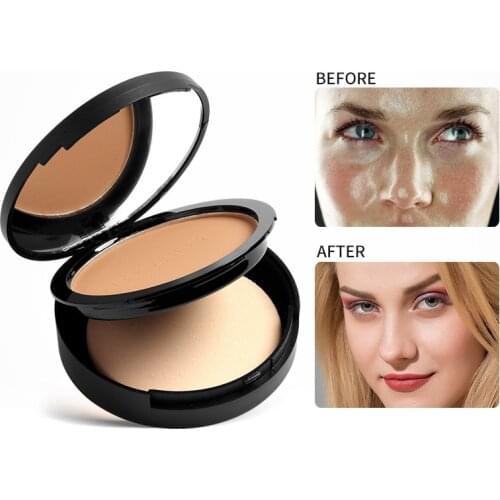 FOCALLURE Natural Face Powder Mineral Foundations Oil-control Full Coverage Brighten Concealer Long Lasting Makeup Face Powder