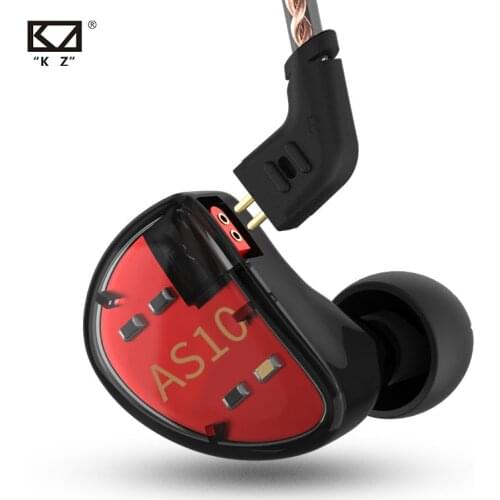 KZ AS10 Headphones Ten Unit 5BA Balanced Armature Driver In Ear Monitor Sport Headset Noise Cancelling Earbuds HIFI Earphones