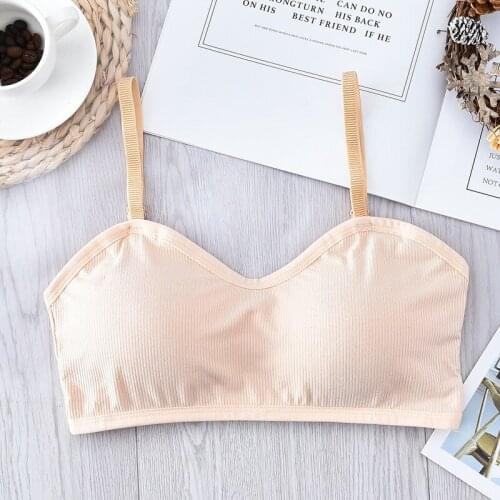 Thin Cup Underwear Womens Bare Chest Threaded Tube Top Anti-glare Adjustable Sling Without Steel Ring Removable