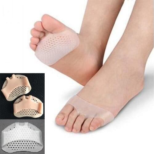 One Pair Foot Pads Insoles Socks Silicone Forefoot Pad Comfortable Breathable Honeycomb Single High Heels Pain Relief Foot Care