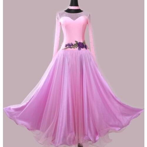 Ballroom Dancing Dress Newest Design Woman Modern Waltz Tango Dance Dress/standard Ballroom Competition Costume purple