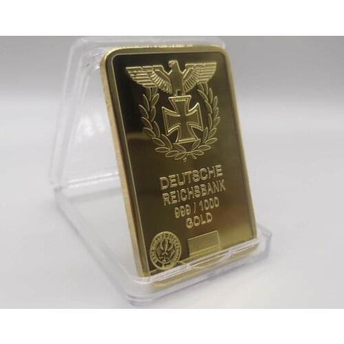 Gold Plated German IRON CROSS BAR Deutsche Reichsbank COIN 999 1000 Eagle bullion bar Free shipping Hot-sale Souvenir