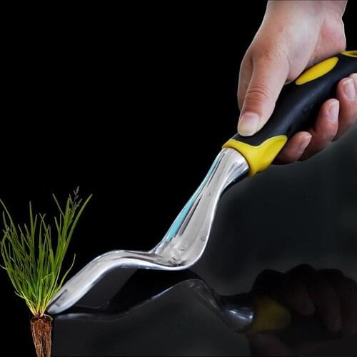 Magnesium Aluminum Grass Digging Vegetables Loose Soil Root Device Transplant Seedling Manual Weeding Tool Shovel Rubber Handle