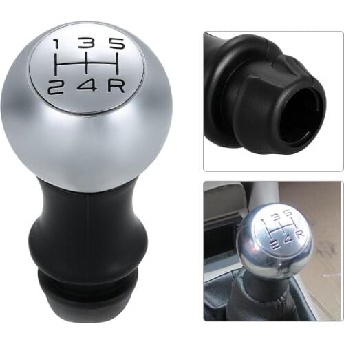 Gear Shift Knob Chrome Head Lever Adapter Manual 5-Speed Transmission Fit for Peugeot 106 206 207 306 307 407 408 508 807