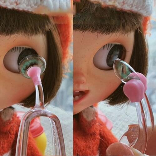 Eye Care Contact Lenses Inserter Remover Silicone Soft Tip Tweezer Stick Case Set Wearing Tools New