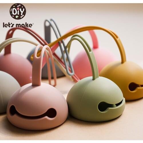 Lets make food Silicone Pacifier Holder Easy to Clean Soother Container Box Travel Storage Nipple Container Baby Stuff 2020