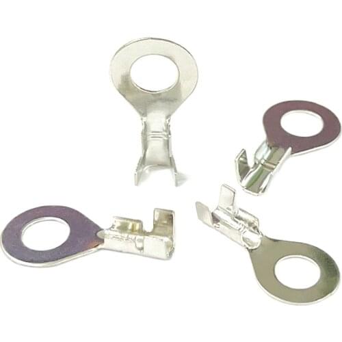 50pcs terminal connector copper 6mm hole diameter Ring Fork type Circular Splic Wire Naked Connector NEW