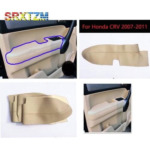 SRXTZM Microfiber Leather Door Handle Panels Armrest Covers Protective Trim with Mount Fittings For Honda CRV 2007-2011 2PCS