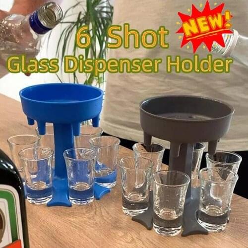 6 Shot Glass Dispenser Holder Wine Glass Rack Cooler Beer Beverage Dispenser Shot Buddys Party Gifts Bar Accessories