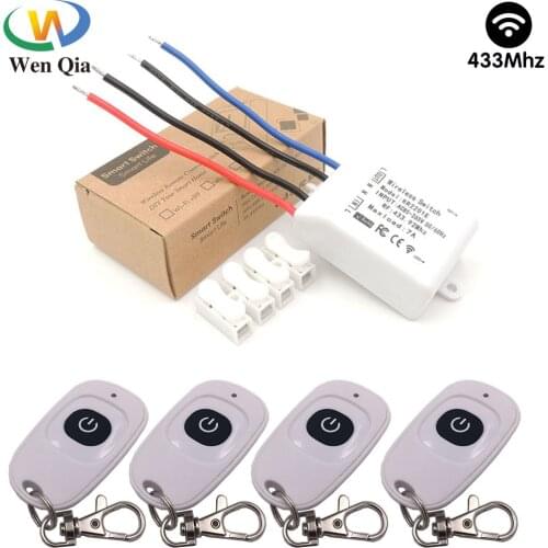 433Mhz 1gang Wireless RF Universal AC 85~220V Receiver With wire Remote Control Switch Transmitter home factory light lamp led