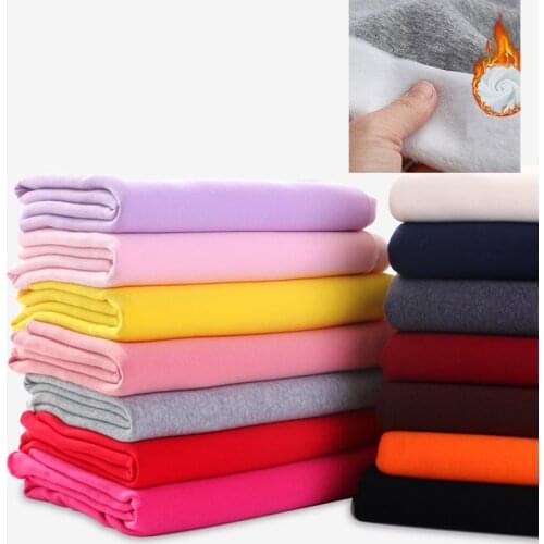 Thick Cotton Knitted Fleece Terry Fabric Winter Warm Soft Eco Friendly Knitting Tissu For Hoodies Sweatshirt Coat 50X165cm