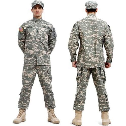 Outdoor Men’s Military Tactical Combat Uniform Breathable Wear-resistant Camouflage Soldier Clothing Camping Training Jacket Set