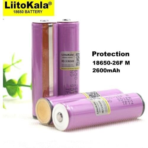 Liitokala Protected New Original 18650 ICR18650-26FM 2600mAh Li-ion 3.7v Battery With PCB For Flashlight batteries