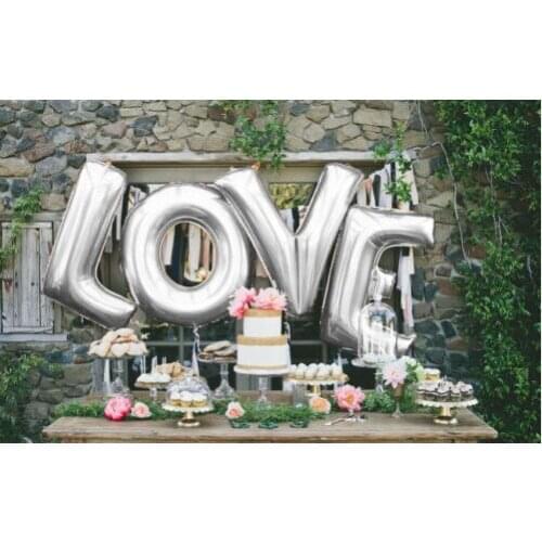 Love Letter - 16 Inch Foil Wedding Balloons Silver Letters for wedding decorations party decorations with free shipping