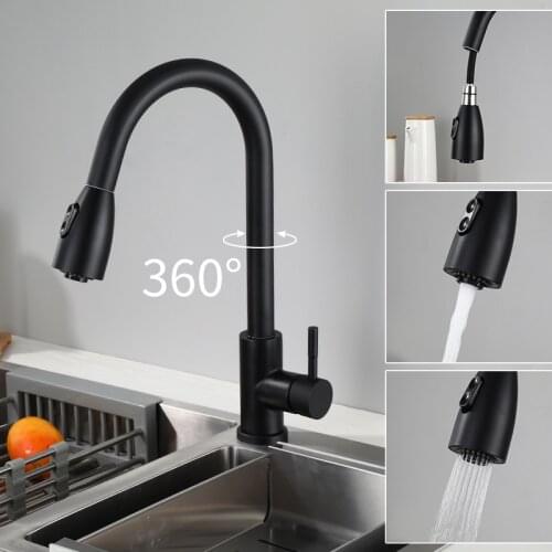 XunShiNi Black Kitchen Faucets