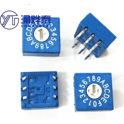 2PCS 0-F Rotary coding switch DIP switch 16-bit PCM coding switch 8421C Positive code 3:3 S