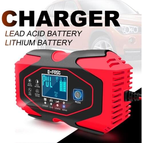 Car Battery Charger LCD Display 12V 6A 24V 3A Lead-acid Battery Lithium Battery Charger Motorcycle Battery Charging Charger