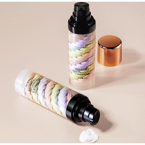 1pc 40ml Mixed Isolation Lotion Shrink Pores Bright Liquid Three-color Makeup Base Moisturizing Concealer Foundation Primer J1E7