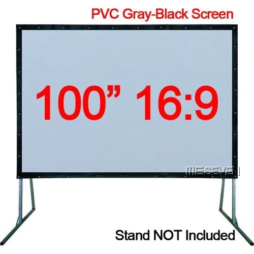 100 inches 16:9 Fast Fold PVC Soft Curtains Projector Screen with Black Borders for Home Theater Movie Business Church etc