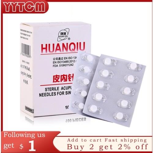 100pcs/box beauty massage Press Needle Intradermal needles Huanqiu Acupuncture Needle Disposable Needle