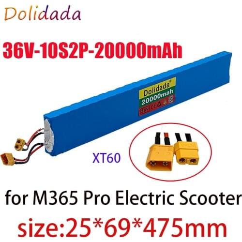 10S2P 36V 20000mAh Built-in 15A BMS 37V 42V 18650 Lithium Ion Battery Pack for M365 Pro Electric Scooter Extended Batteries