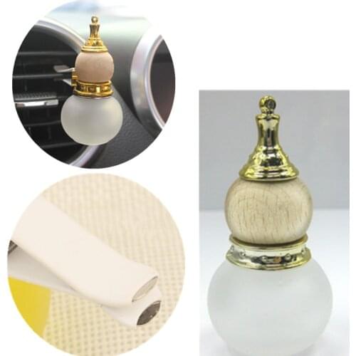 Gourd Shaped Car Perfume Bottle Automobiles Outlet Clip Empty Glass Essential Oils Diffuser Bottle for Auto Decoration Supplies