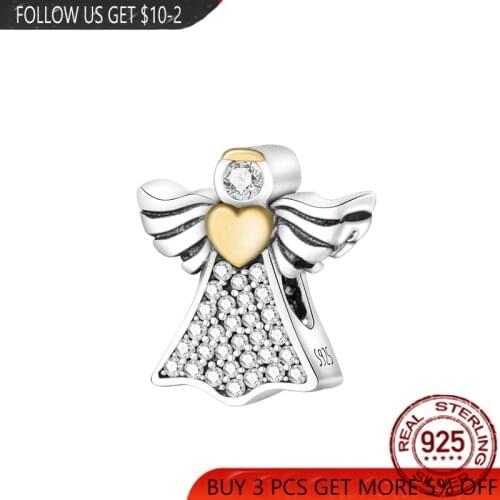 2021 NEW 925 Sterling Silver Angel Beads Charms Fit Original Pandora Bracelet Bangle Making Fashion Women Jewelry Gift