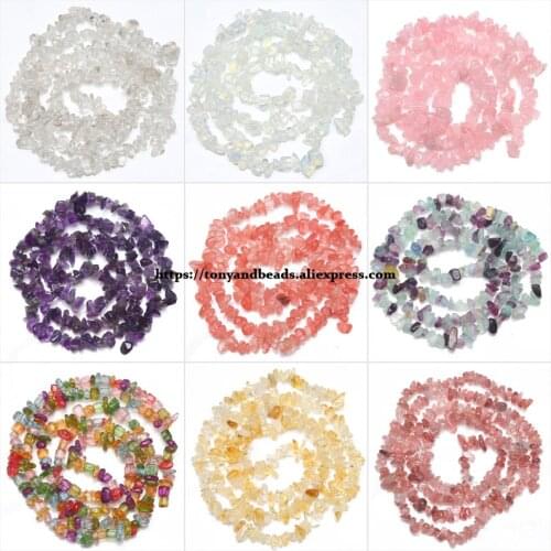11 type Freeform Gravel Natural Quartz Crystals Stone Beads In Loose 3-5/5-8/8-12mm Pick Size and Colors