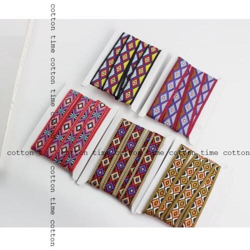 8yards 2cm Wide Lace Embroidery Ribbon Ethinic embroideried webbbing Sewing accessory for handmade
