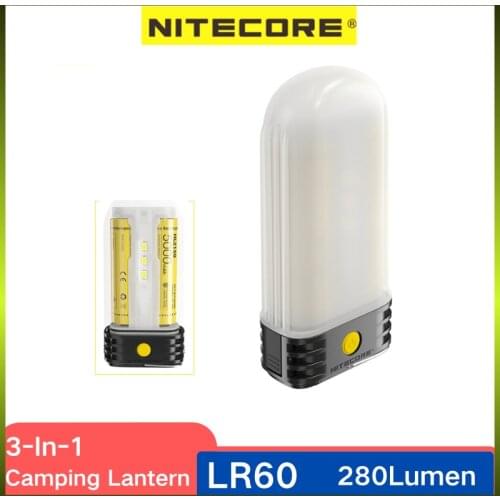 NITECORE LR60 Camping Light Rechargeable 3-in-1 Power Bank&Camping Lantern& Battery Charger Magnetic Portable LED Lantern