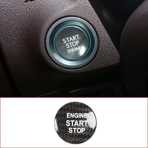 For Lexus IS ES GS NX RX LX RC RC-F Real Carbon Fiber Car Engine Start Stop Switch Button Trim Cover Interior Car Accessories