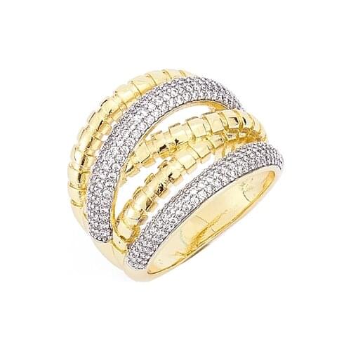 2021 Apr Finger Rings Women Round Crystal Caesar Ring Gold Color Ethnic Wedding Jewelry Ring