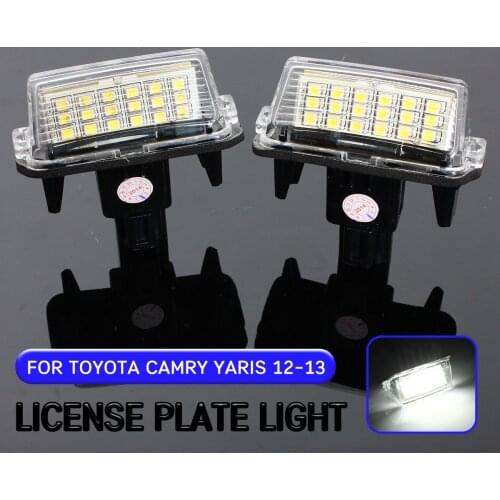2pc LED License Number Plate Light Lamp For Toyota Yaris Vitz Camry Hybrid Corolla Avensis SAI Noah Prius C Verso S