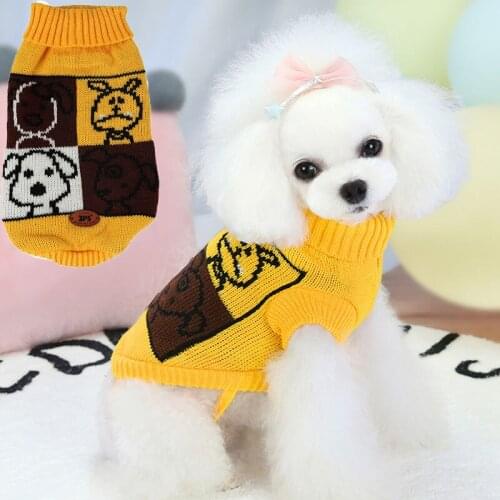 Cartoon Turtleneck Pet Cat Sweater Winter Dogs Clothing For Small Dogs Poodle Costume Coat Knitting Apparel Knitwear Outfit XXS