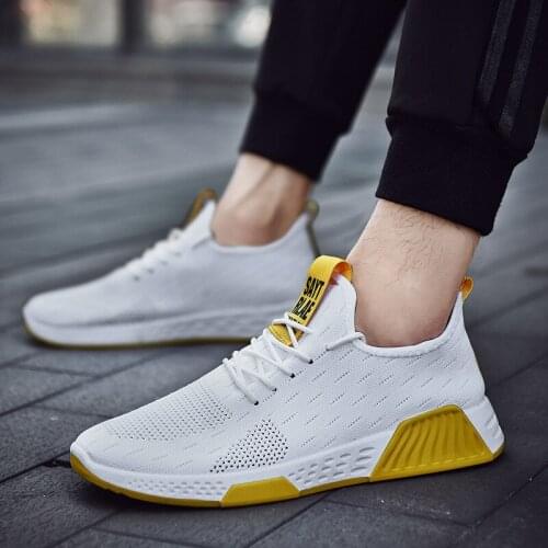 Fashion sports mens shoes breathable stretch casual fashion flying woven shoes 2021 spring new trend