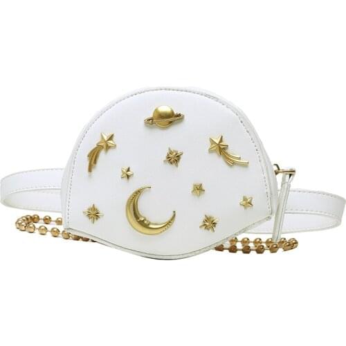 New Fashion Exquisite Shoulder Bags Retro Casual Women Totes Cosmetic Bag Female Leather White Chain Small Fanny Pack for 2021