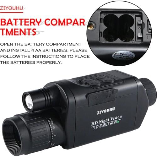 Complete Functional Digital Infrared Night Vision Scope Darkness Long Range Observation Monocular Telescope for Night Hunting