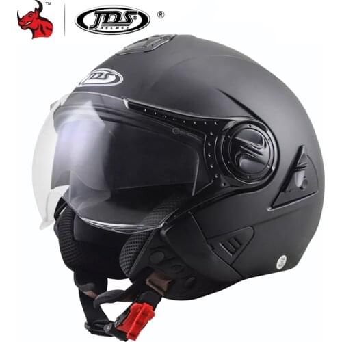 NENKI Motorcycle Helmet Moto Helmet Double Lens Open Face Motorcycle Racing Off Road Helmet Casco Moto Capacete Casque Black