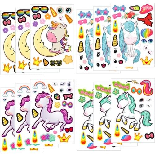 Funny Animal Stickers Reusable Puzzle Sticker Games For Recognition Training Educational Toys DIY Sticky Dress Up Toys