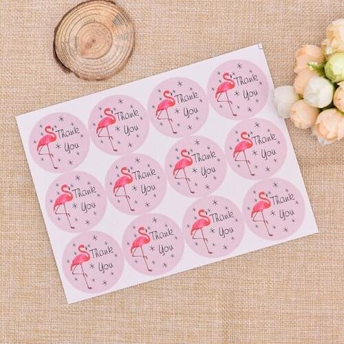 10pcs Flamingo Paper Thank You Paper Seal Sticker Gift Stickers DIY Creative Stationery Sticker Lable